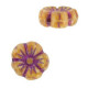 Abalorio flor de cristal checo 9mm - Beige bronce púrpura 03000/96834